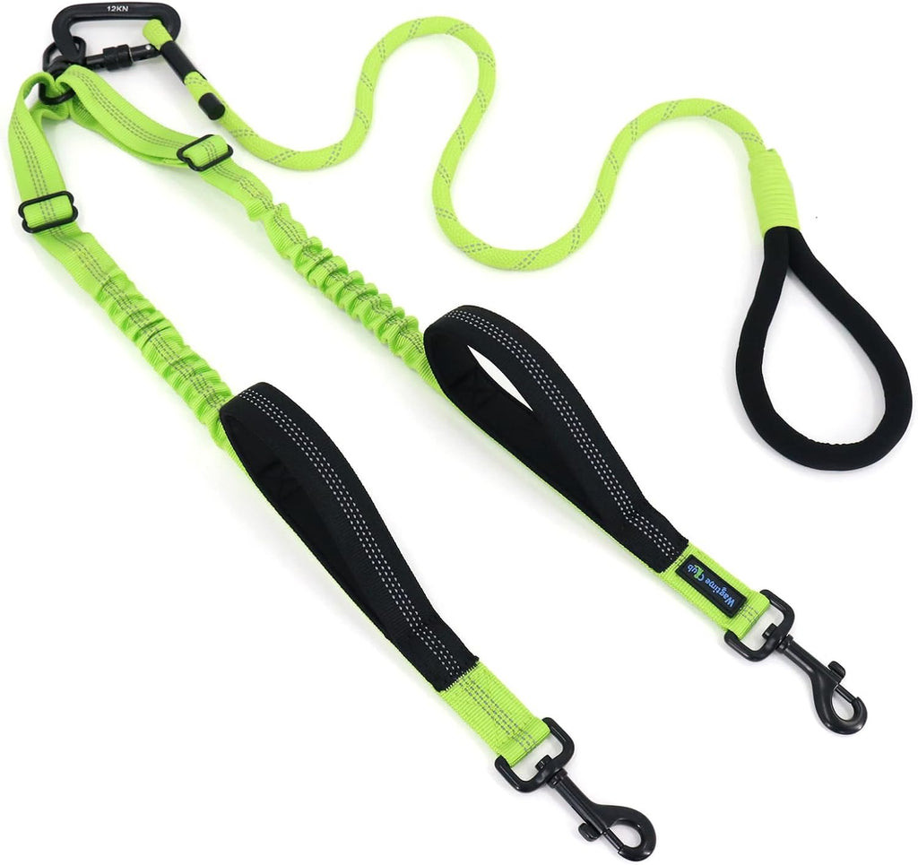 Double Dog Leash No Tangle - Dual Dog Leash for 2 Dogs with Shock Absorbing Bungee, 360 degrees Swivel, Reflective Safety, Heavy Duty for Medium & Large Dogs (Carnation Red) - Image 9