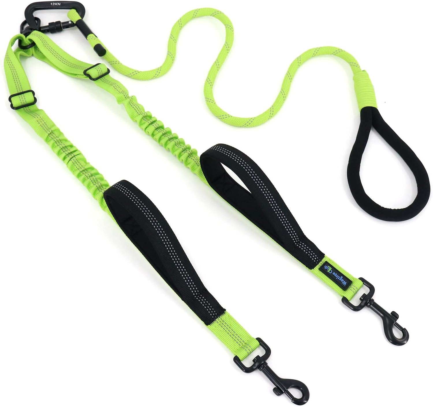 Double Dog Leash No Tangle - Dual Dog Leash for 2 Dogs with Shock Absorbing Bungee, 360 degrees Swivel, Reflective Safety, Heavy Duty for Medium & Large Dogs (Carnation Red) - Image 9