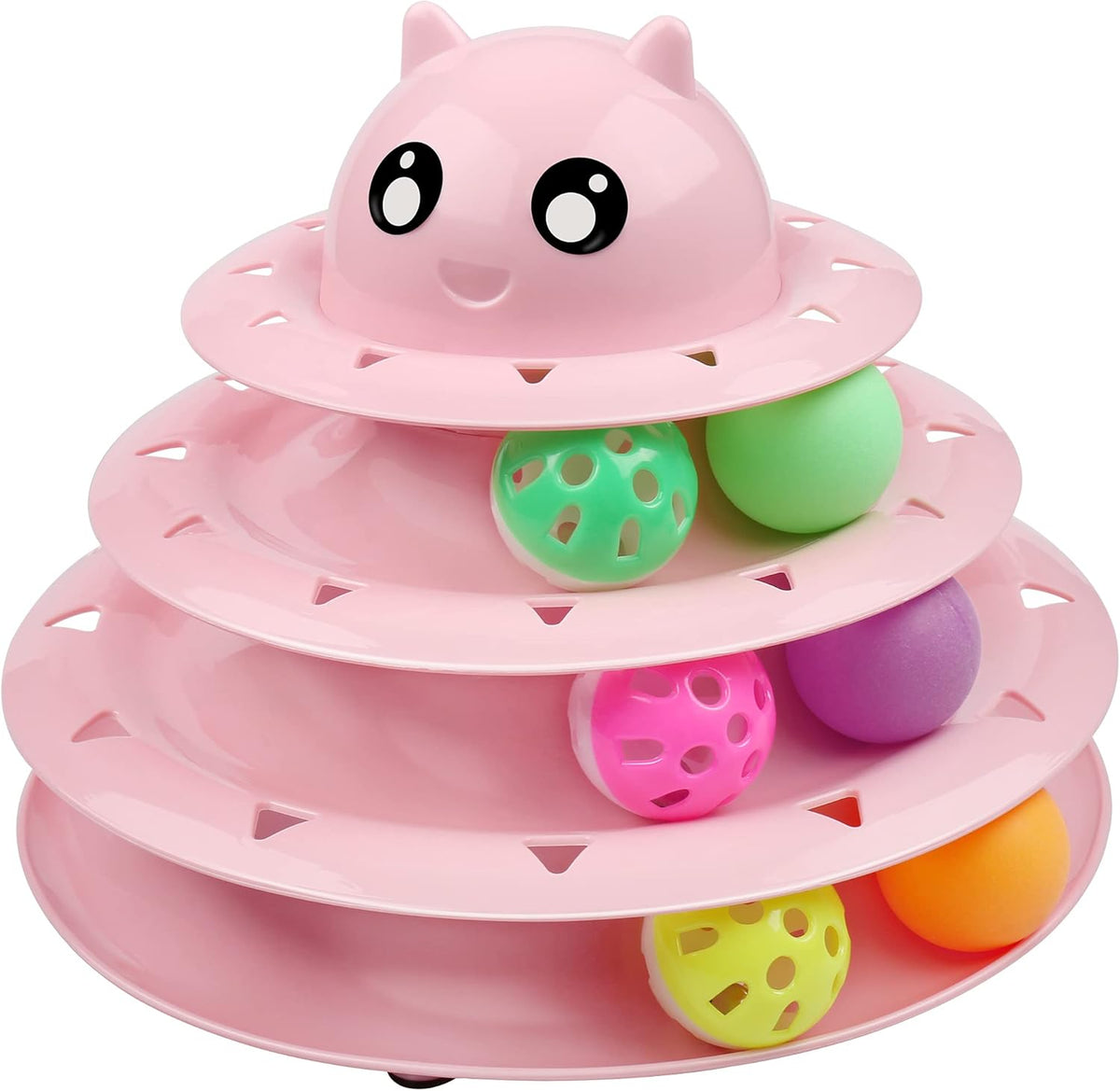 UPSKY Cat Toy Roller 3-Level Turntable Cat Toys Balls with Six Colorful Balls Interactive Kitten Fun Mental Physical Exercise Puzzle Kitten Toys - Image 9