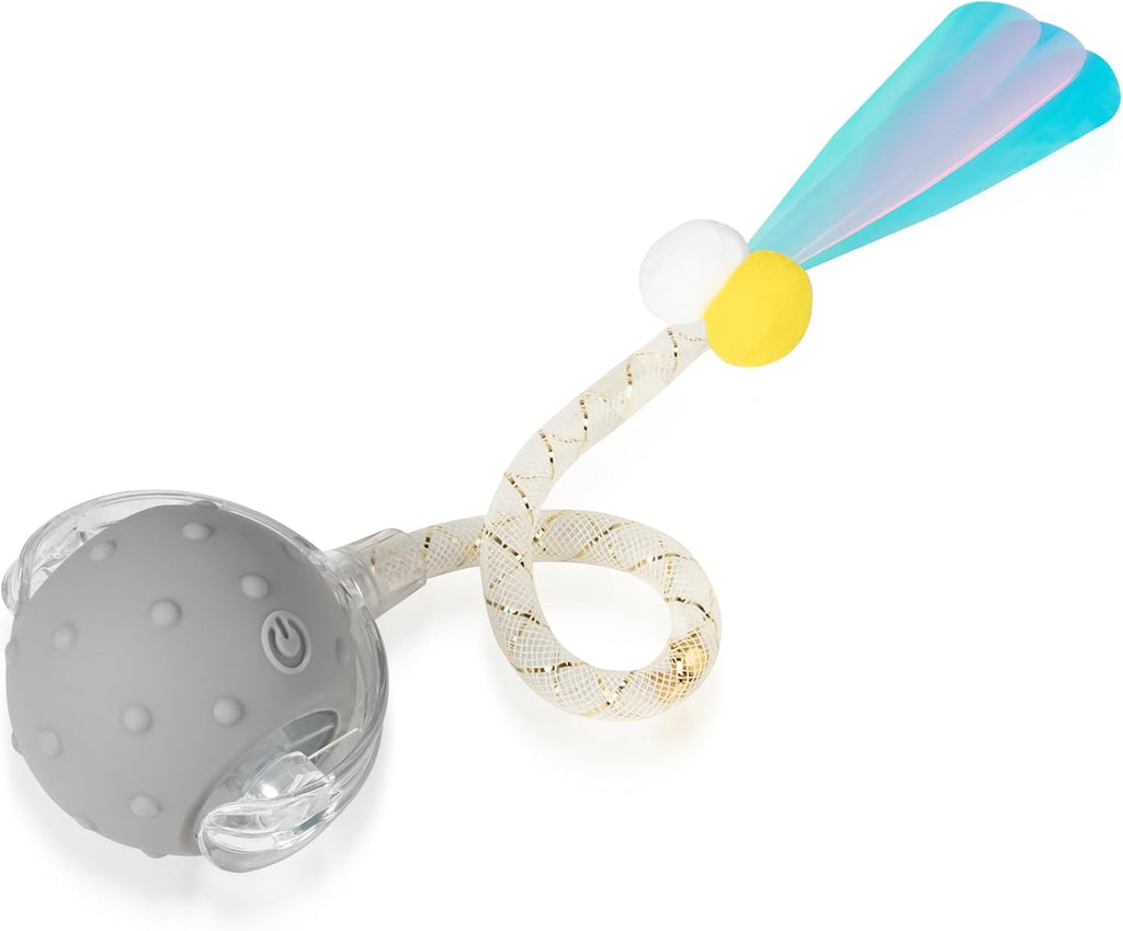 Interactive Cat Toys Ball for Indoor Cats, Automatic Moving Ball Toy with Elastic Mesh Tail, Chirping & Obstacle Avoidance and Motion Activated, GreenRechargeable - Image 10