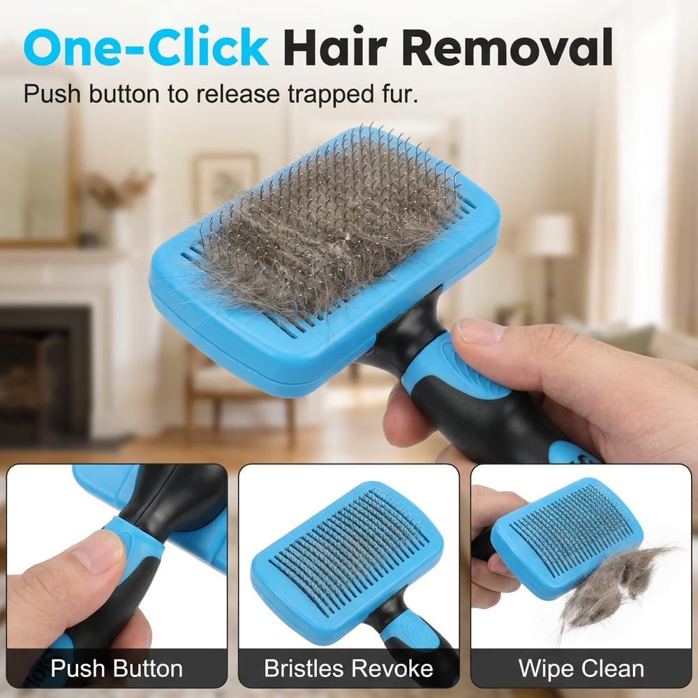 Emily Pets pet grooming tool removing loose hair from cat coat