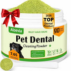 Aloevia dog teeth cleaning powder 200 grams front view packaging for plaque and tartar removal