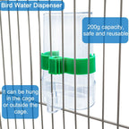 Non-slip bird perch attached to acrylic cage feeder