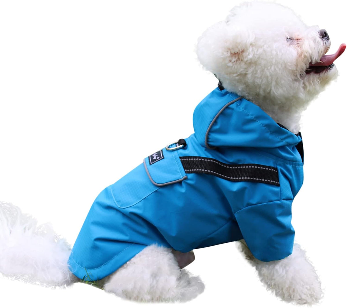 JoyDaog Premium Dog Raincoat with Hood for Extra Small Dogs,Outdoor Sports Waterproof Dog Rain Jacket,Puppy Raincoat with Pockets,Blue XS - Image 10