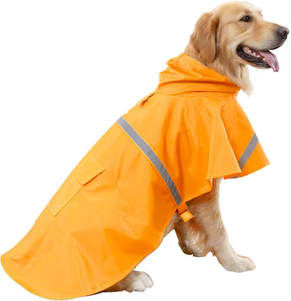 HAPEE Dog Raincoats with Reflective Strip Hoodie,Poncho Jacket for Large Dogs fit Golden Retriever Doodle (A1-Yellow, 24B (65-80 lbs)) - Image 10