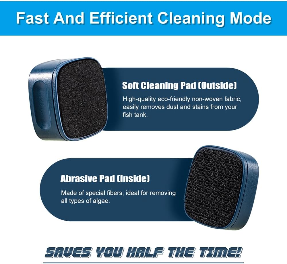 Small fish tank cleaner showing the high quality scrubbing pad surface.