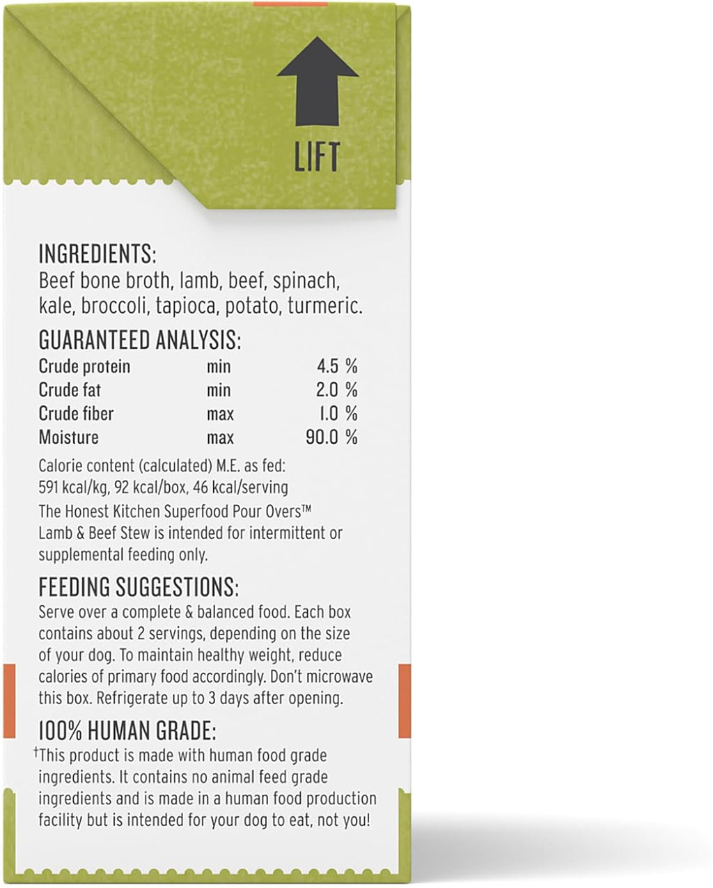The Honest Kitchen beef and lamb stew carton detail