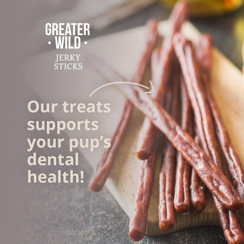 Greater Wild Beef Jerky Strips for dogs texture detail.