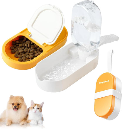 Heyisme dual pet dispenser being carried during an outdoor hiking trip