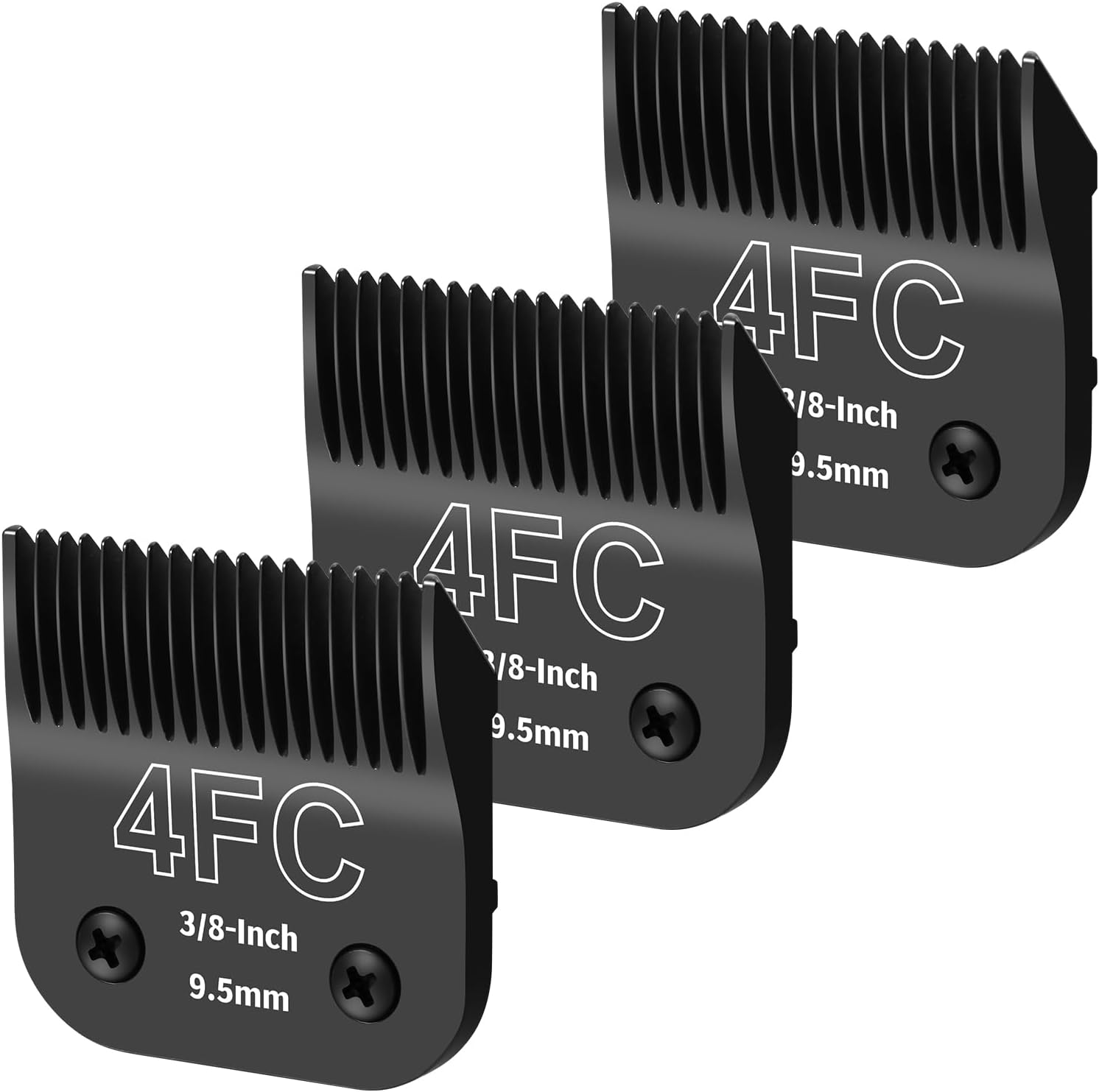 3 Pack 7FC Detachable Dog Grooming Steel Blades,Compatible with Andis,Oster A5,Wahl KM-10 Series,Cut Length 1/8" 3.2MM Black - Image 15