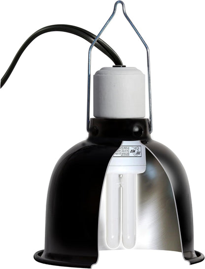 Zoo Med full spectrum terrarium lamp showing the standard threaded screw base