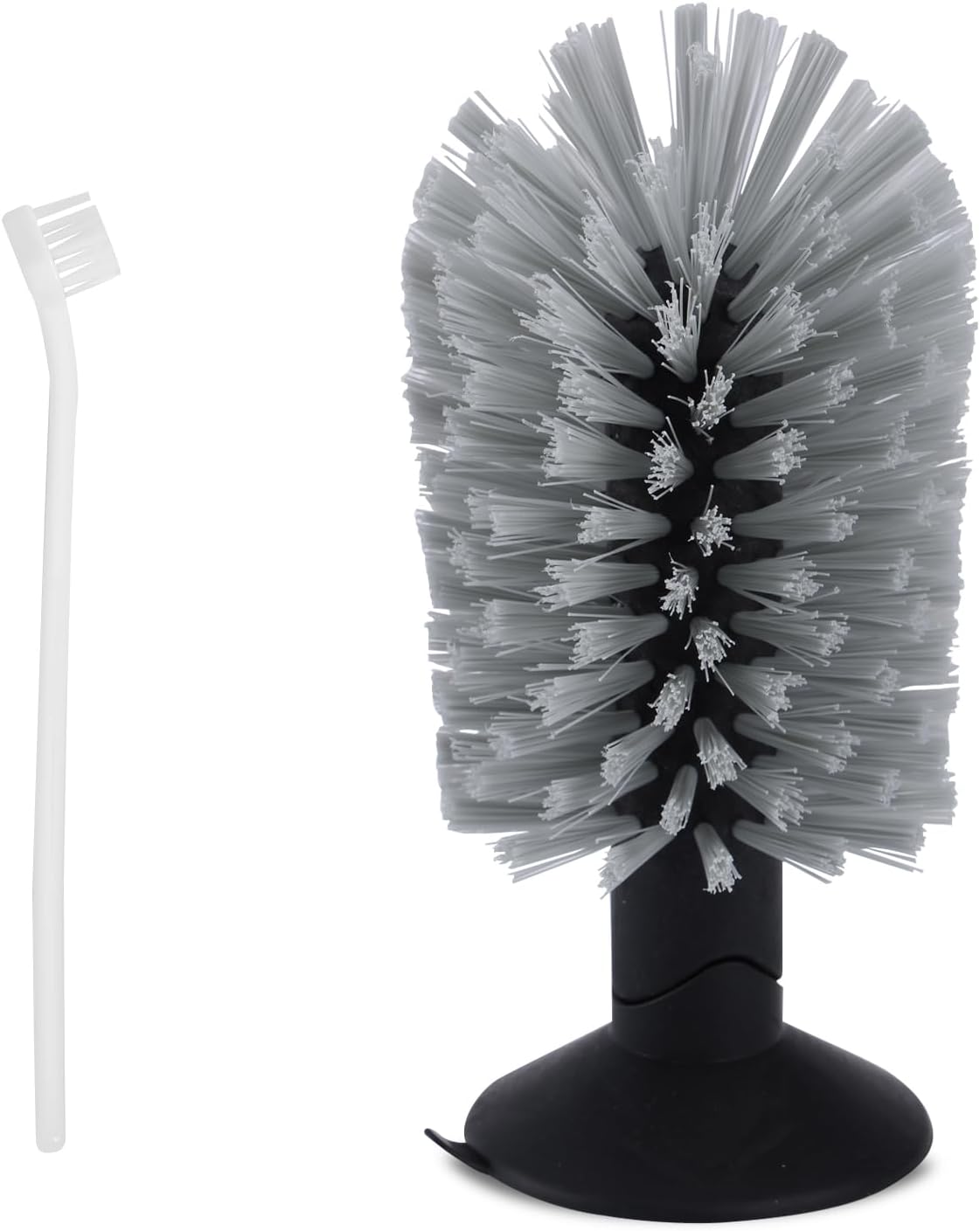 BOXOB Turtle Shell Cleaning Brush front view showing grey nylon bristles and sturdy suction cup base.