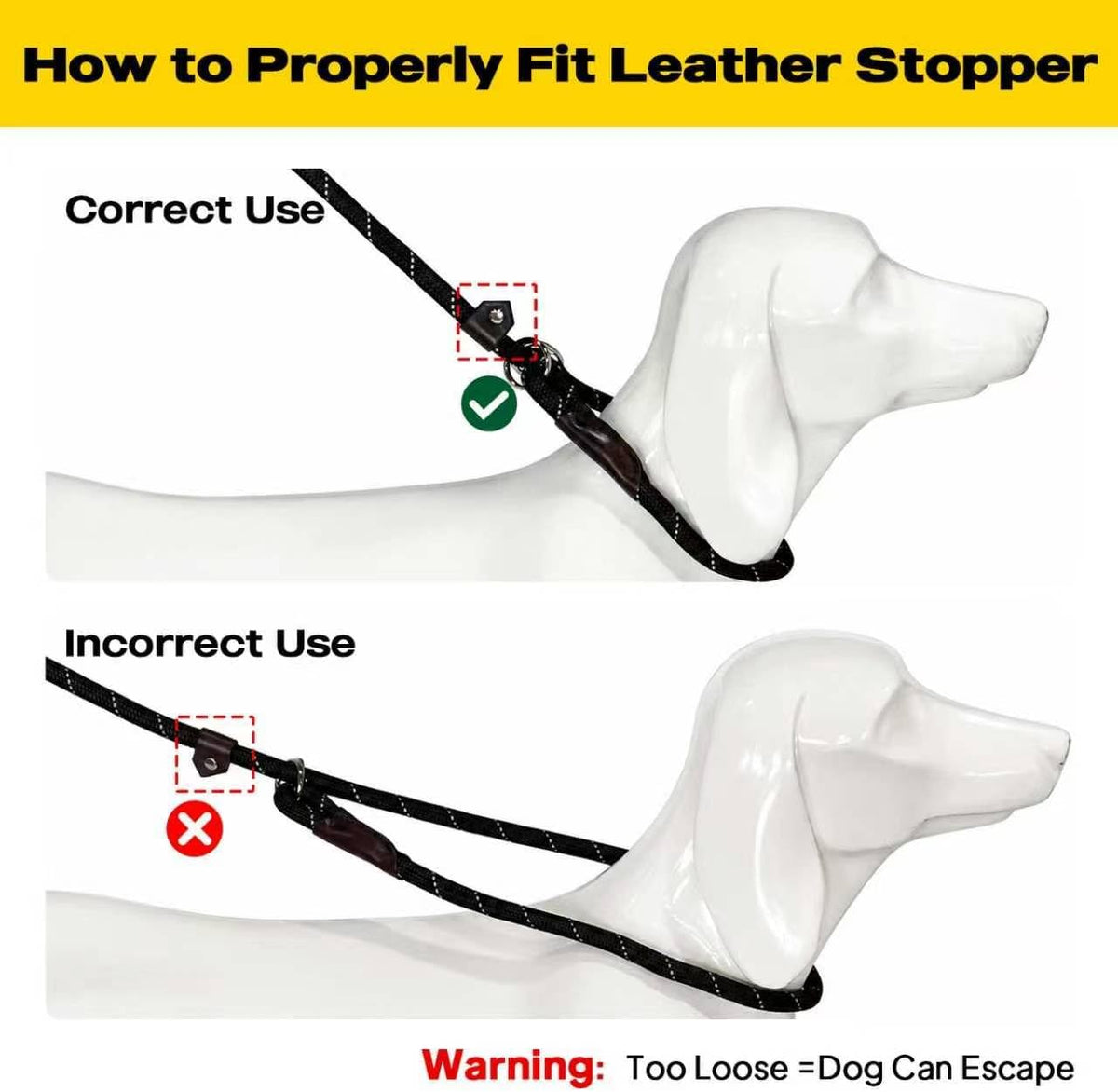 Heavy duty no pull dog training lead packaging presentation of the black variant.