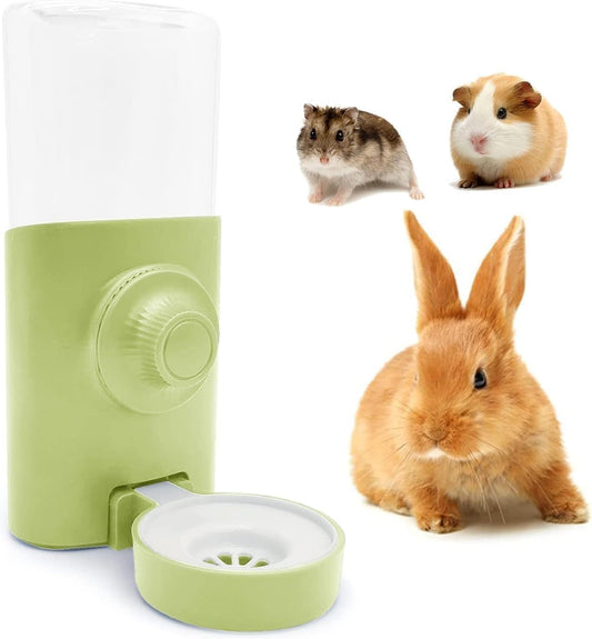 Rabbit Water Bottle, 600ml/21oz Hanging Water Dispenser Feeder Cage Crate Hutch Bunny Puppy Cat Chinchilla Ferret Guinea Pigs Squirrel Hedgehog (Green) - Image 1