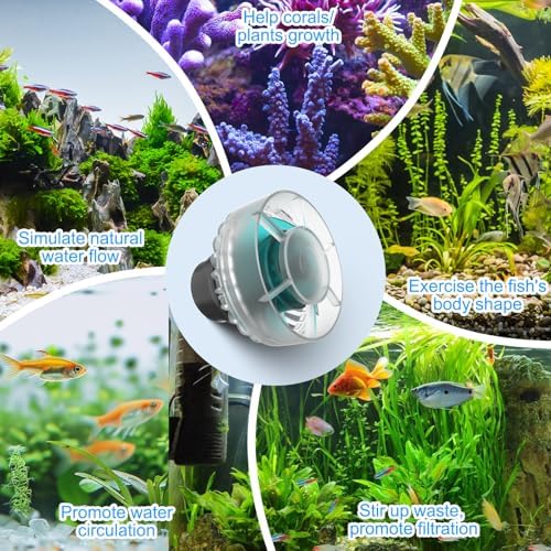 Hygger compact aquarium circulation pump highlighting the arc-shaped rubber base for directional flow adjustment