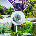Hygger compact aquarium circulation pump highlighting the arc-shaped rubber base for directional flow adjustment