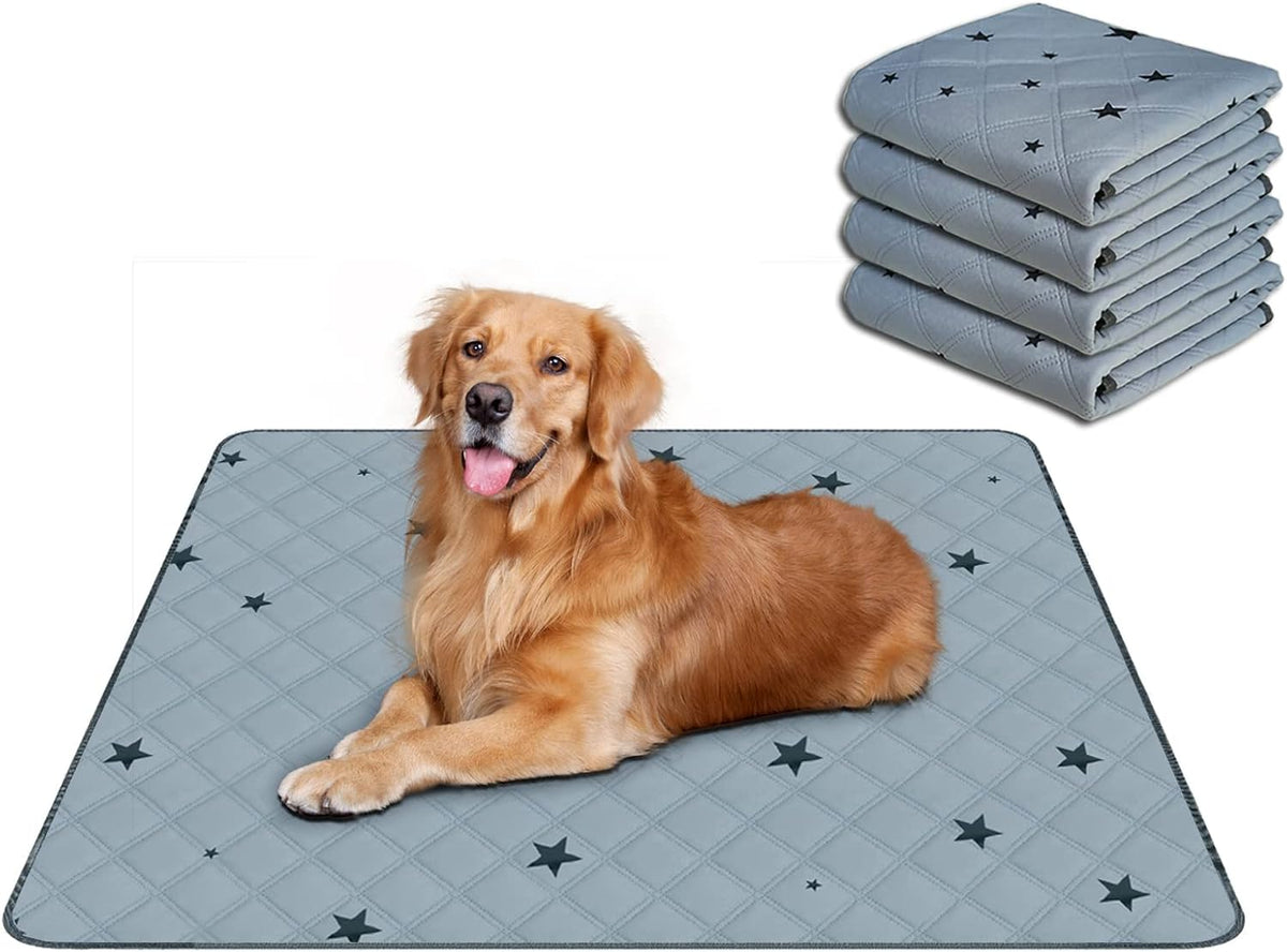 RIOUSSI Washable Pee Pads for Dogs, Reusable, Absorbent, Leakproof, Non Slip Pet Puppy Pads for Potty Training. Gray Stars, 18x24 Inch(4pack) - Image 14