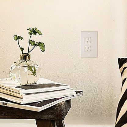 Standard duplex wall outlet with Austor safety cover