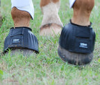 Cashel black horse bell boots close up view size large