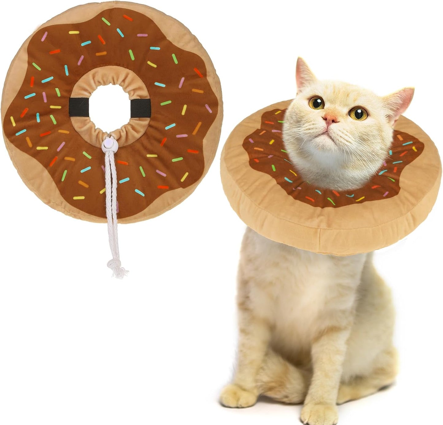 EXPAWLORER Cat Cone Collar Soft, Cat Recovery E Collar After Surgery to Stop Licking, Adjustable Waterproof Neck Elizabethan Pet Kitten Puppy Donut Pillow for Cats Wound Healing, Lion - Image 10