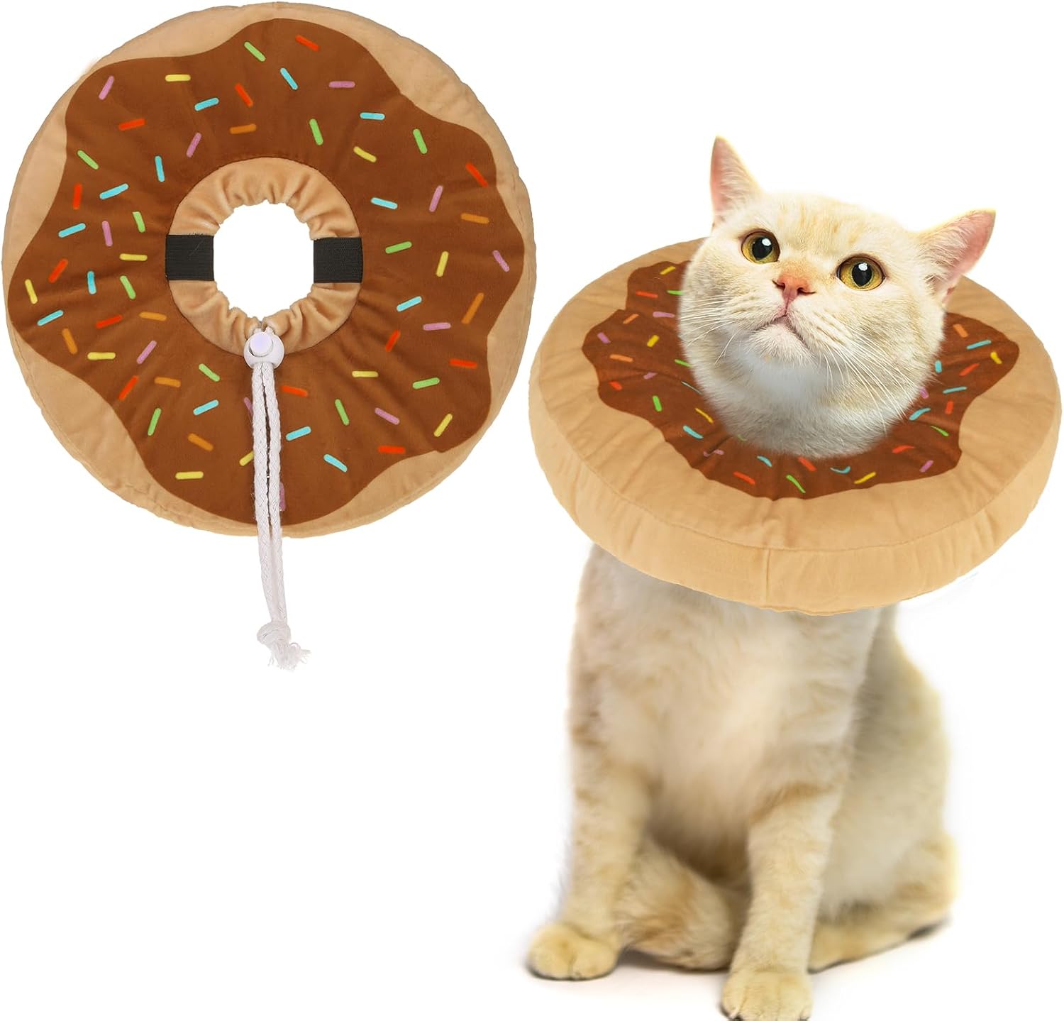 EXPAWLORER Cat Cone Collar Soft, Cat Recovery E Collar After Surgery to Stop Licking, Adjustable Waterproof Neck Elizabethan Pet Kitten Puppy Donut Pillow for Cats Wound Healing, Lion - Image 10