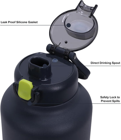 Close up view of the leakproof human drinking spout on the GiNT insulated travel bottle.