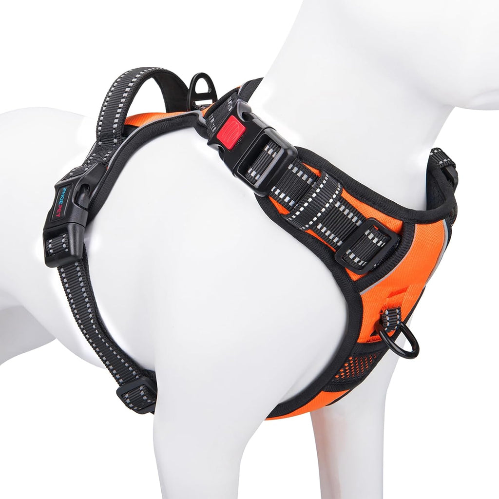 Phoepet no pull dog harness medium orange front view