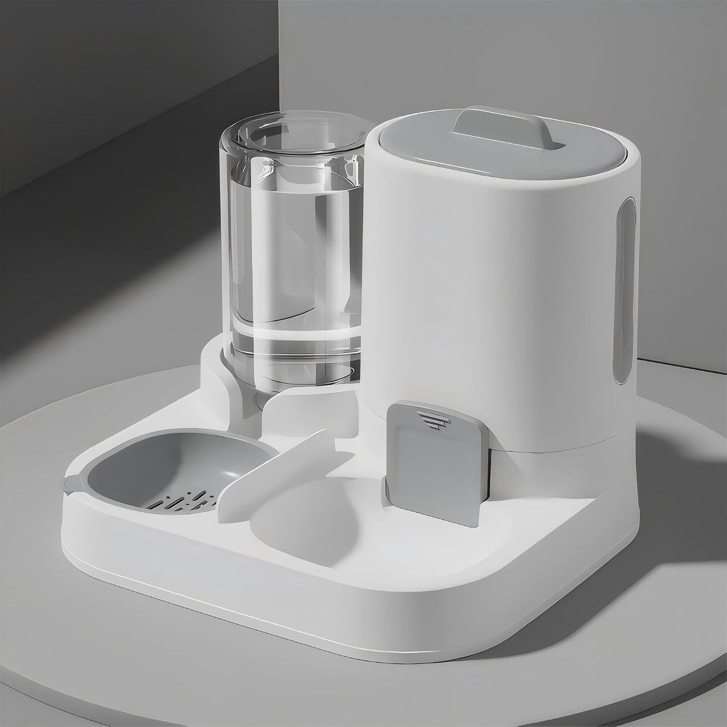 Nastella automatic cat feeder and water dispenser set front view automatic pet feeding station