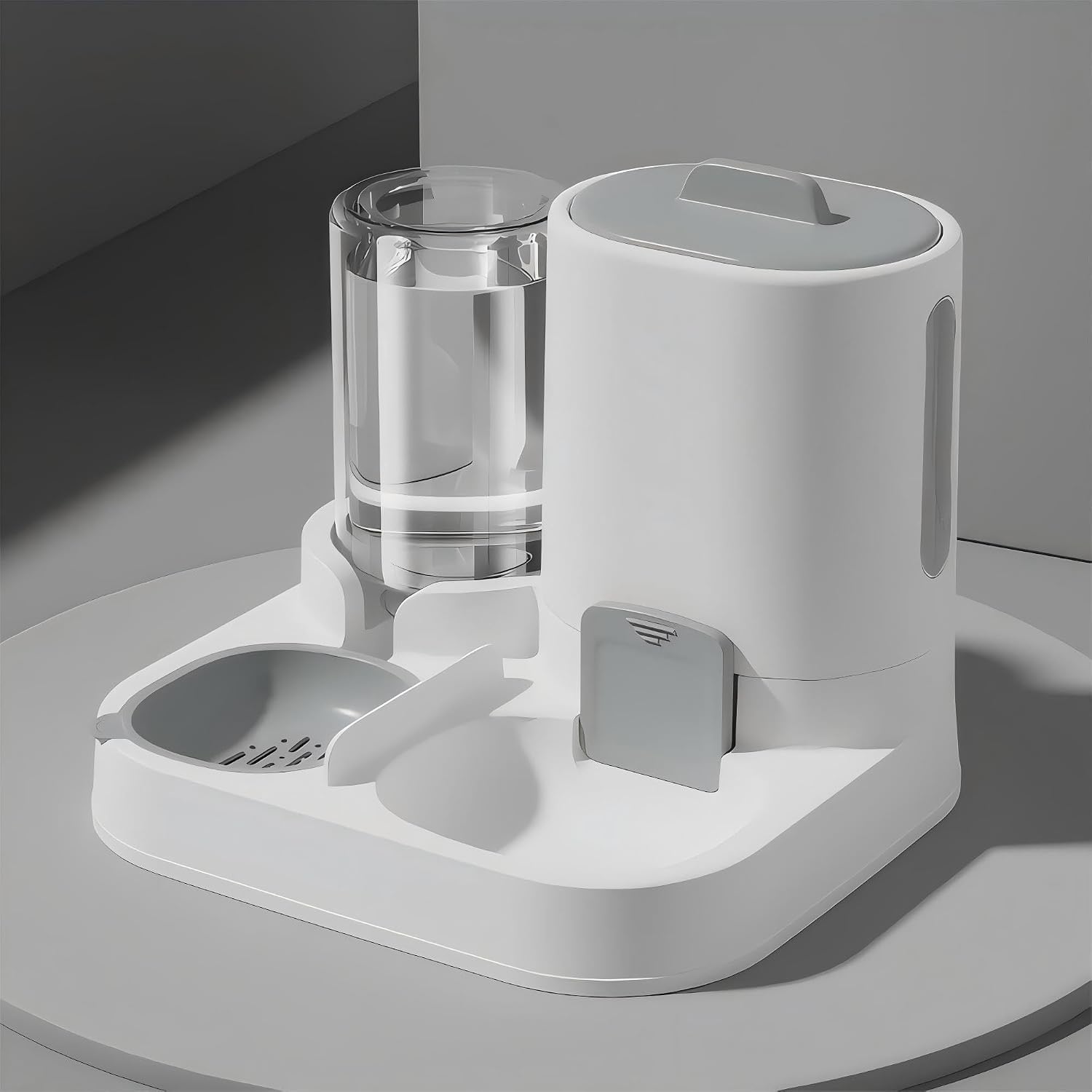Nastella automatic cat feeder and water dispenser set front view automatic pet feeding station