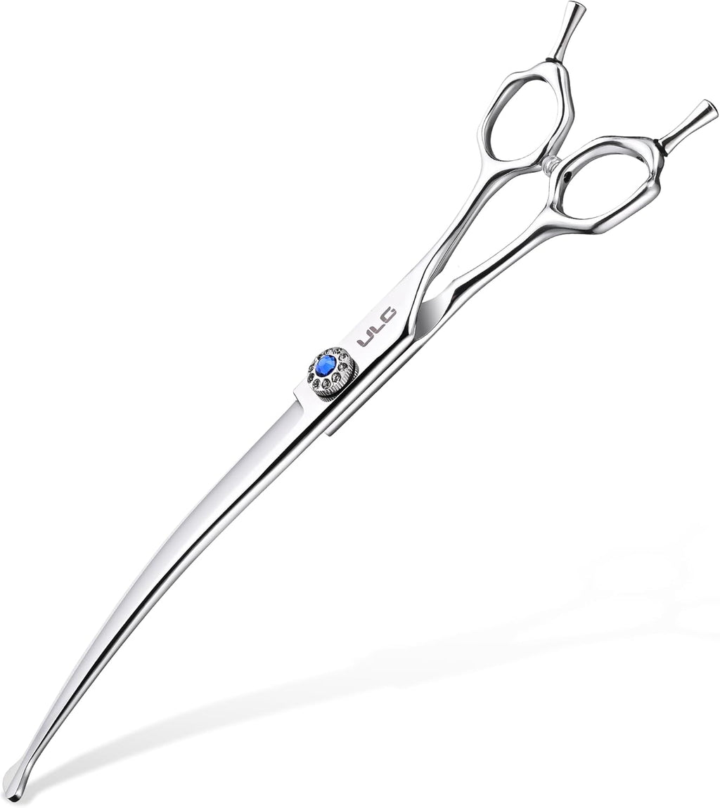 ULG premium curved shears for trimming dog face ears paws safely.