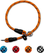 Mystercome reflective slip collar orange front view showing durable nylon weave