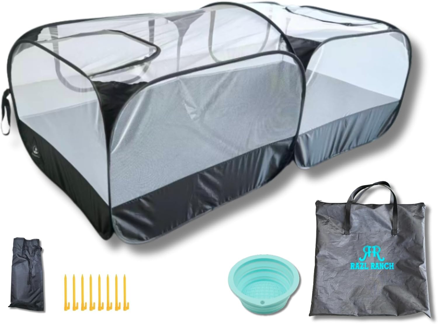 Chicken Brooder with Cord Access Port & Detachable Base, Portable Pop Up Chicken Playpen for Chicks, Foldable Indoor Chicken Coop & Brooder Box, Small Animal Playpen for Rabbits, Puppies, Cats - Image 1