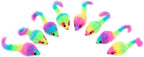 CHIWAVA 36PCS 1.8" Rainbow Color Furry Cat Toy Mice with Rattle Kitten Mouse Interactive Play - Image 9