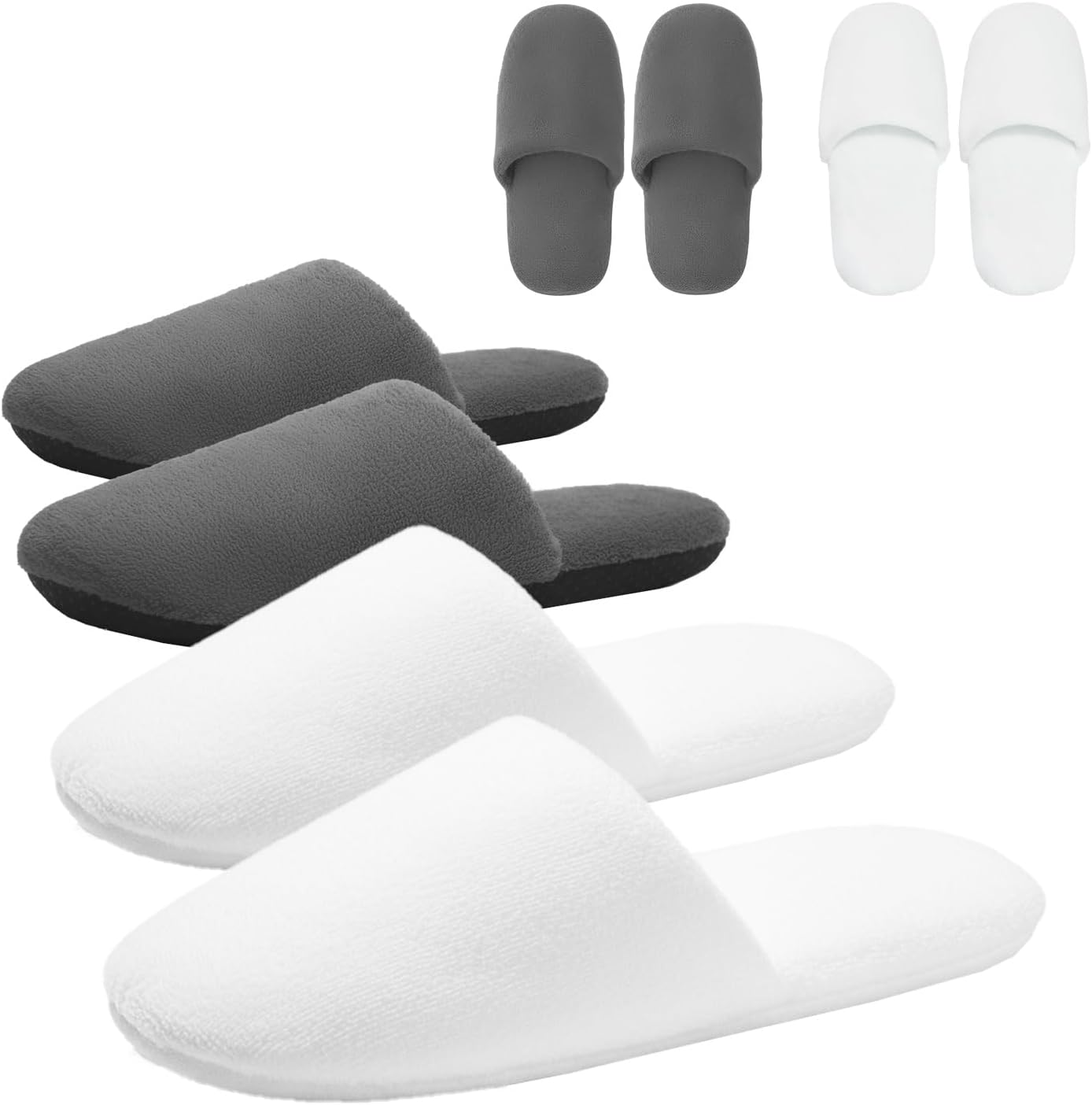 LumiLoom spa disposable slippers front view featuring soft white cotton