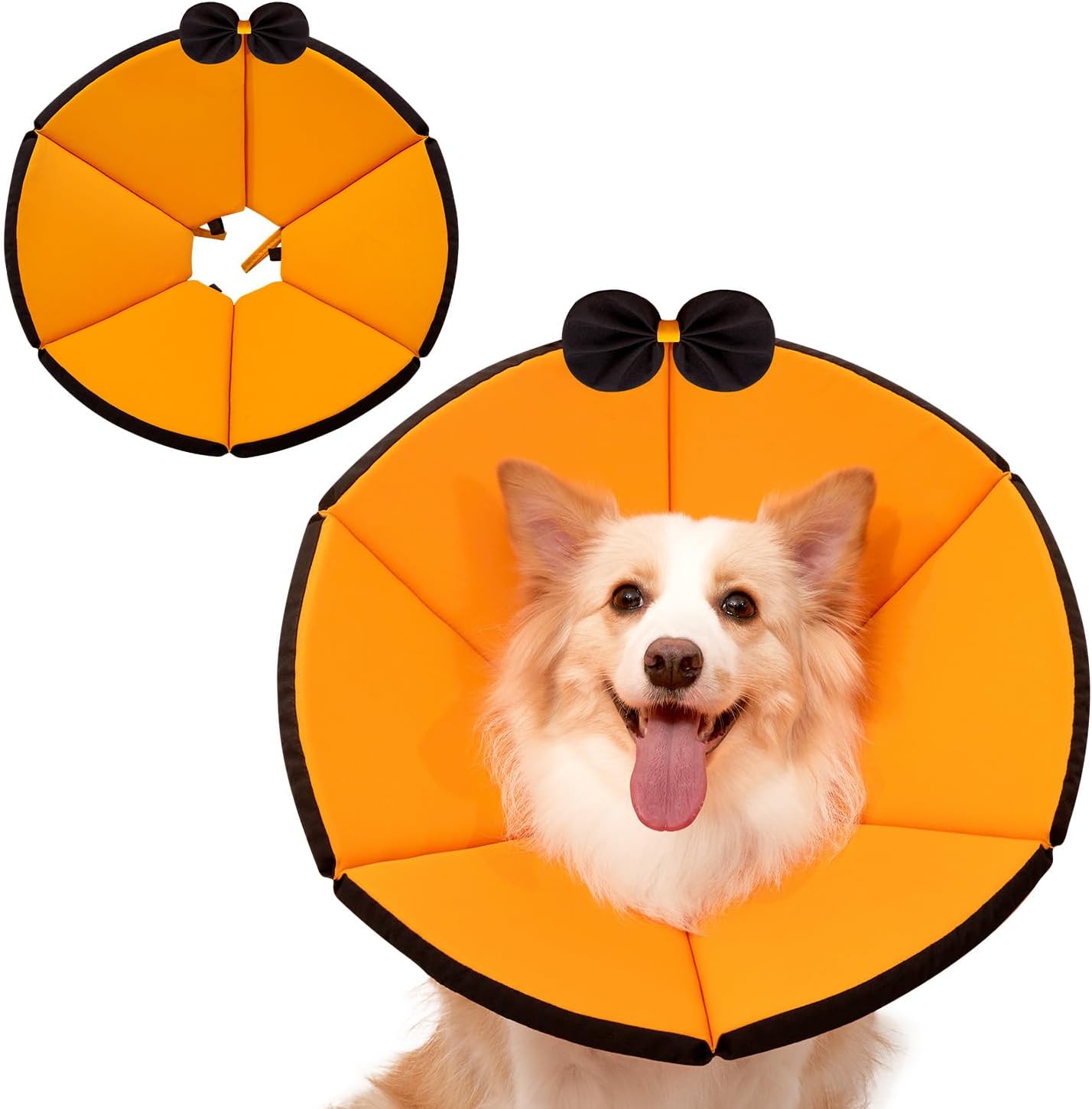 MAXFUT Soft Dog Cone Collar,Foam Cone for Dogs to Stop Licking After Surgery,Non Inflatable Dog Donut Cone (Grey, XXL) - Image 11