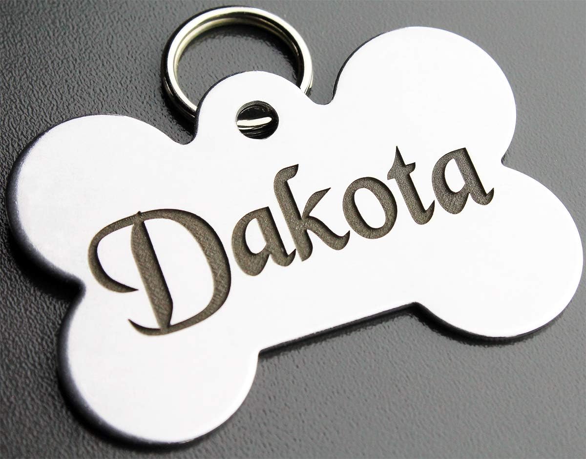 DEEP Engraved Premium Dog & Cat ID Tag - Personalized, Stainless Steel, Long-Lasting Durability - Bone 1" x1-1/2 (2-Side Engraving) - Image 14