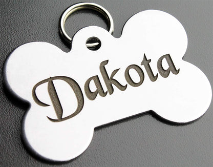 DEEP Engraved Premium Dog & Cat ID Tag - Personalized, Stainless Steel, Long-Lasting Durability - Bone 1" x1-1/2 (2-Side Engraving) - Image 14