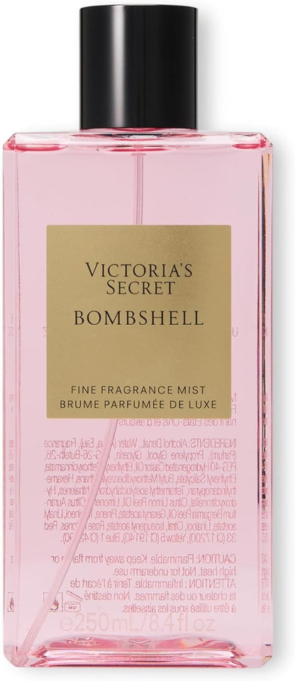 Authentic USA premium beauty fragrance mist bottle on plain background