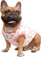 iChoue French Bulldog 100% Breathable Cotton Striped T Shirts Halloween Vest Clothes for Small Dogs Tank Tops Puppy Frenchie Pug English Boston Terrier Pitbull Pink White Stripes - Medium - Image 13