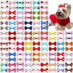 100 piece set of puppy bowknot hair ties for small dogs