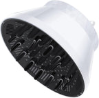 Segbeauty universal travel hair diffuser front view showing white collapsible silicone body