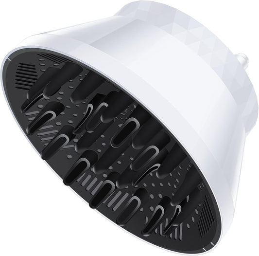Segbeauty universal travel hair diffuser front view showing white collapsible silicone body