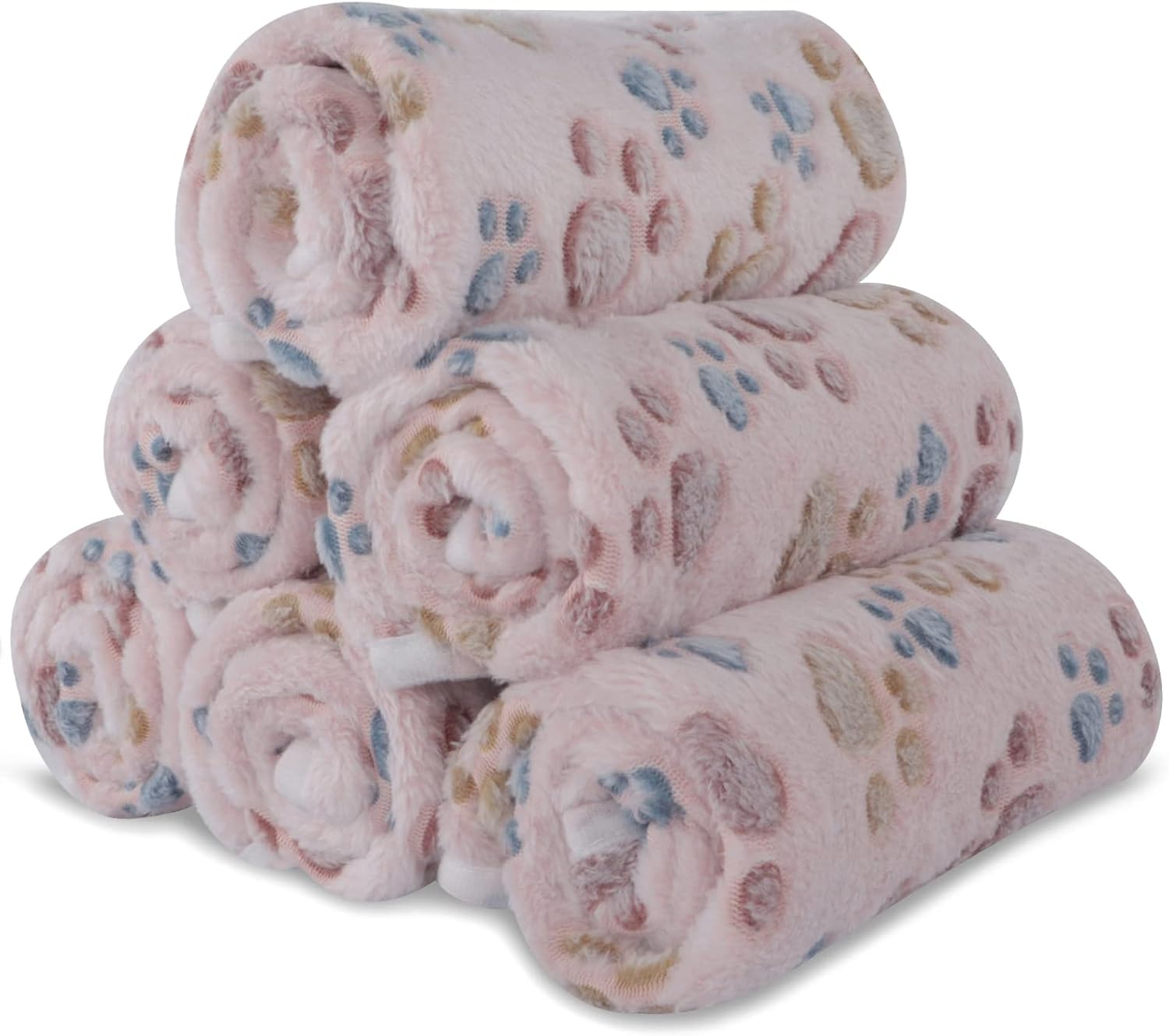 BVAGSS 6 Pack Small Dog Blanket, Super Soft Warm Pet Cover Blankets, Paw Print Puppy Fleece Flannel Blanket for Small Medium Dogs and Cats MW003 - Image 10