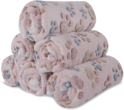 BVAGSS 6 Pack Small Dog Blanket, Super Soft Warm Pet Cover Blankets, Paw Print Puppy Fleece Flannel Blanket for Small Medium Dogs and Cats MW003 - Image 10