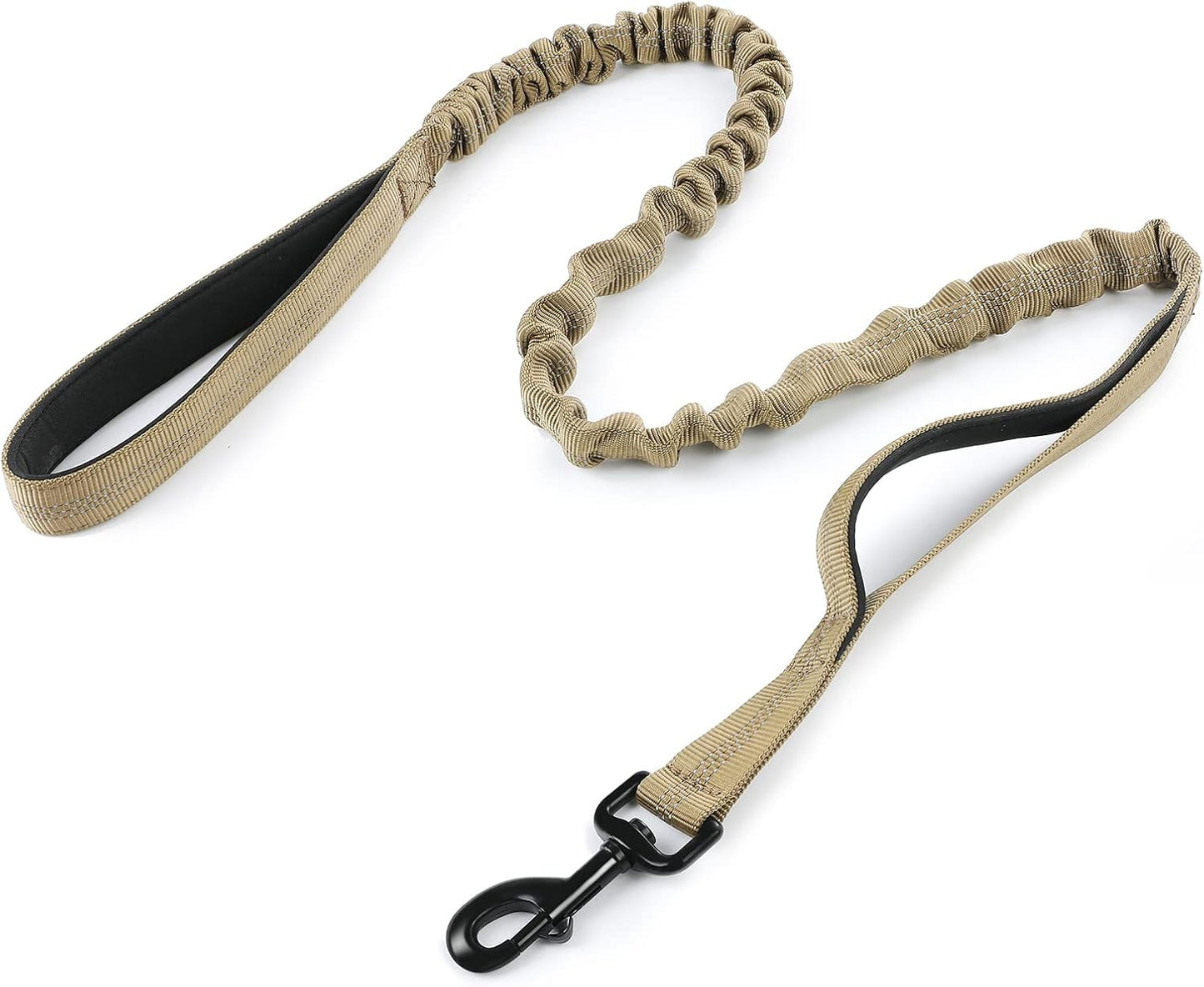rabbitgoo Tactical Bungee Dog Leash with Shock Absorption, Military Training Leash with 2 Padded Control Handles for Medium Large Dogs, 5.2FT, Black - Image 11