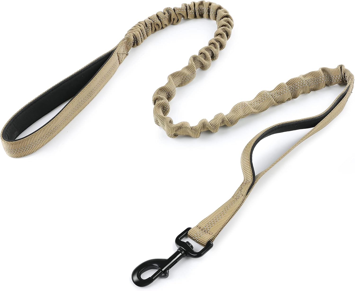 rabbitgoo Tactical Bungee Dog Leash with Shock Absorption, Military Training Leash with 2 Padded Control Handles for Medium Large Dogs, 5.2FT, Black - Image 11