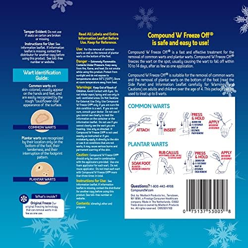 Compound W Freeze Off 8 applications pack for effective cryotherapy wart removal.