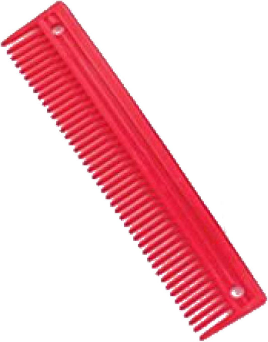 Lincoln Horse Care Accessories plastic tail and mane comb front view red horse grooming tool
