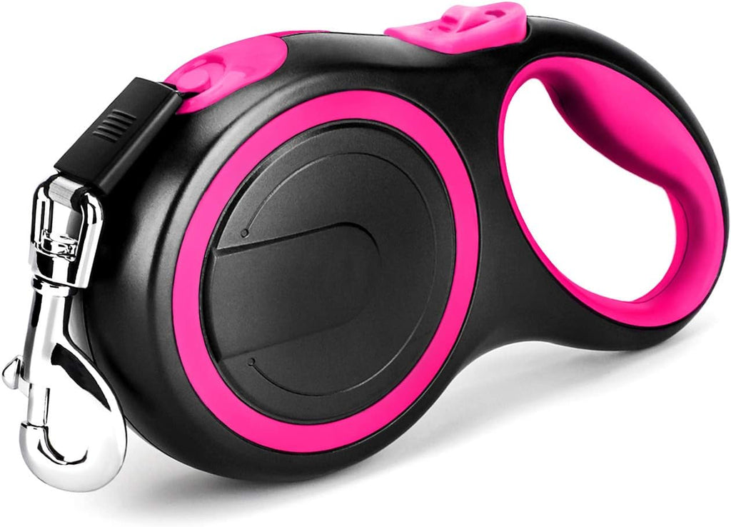 Segarty 26ft retractable dog leash in pink color front view