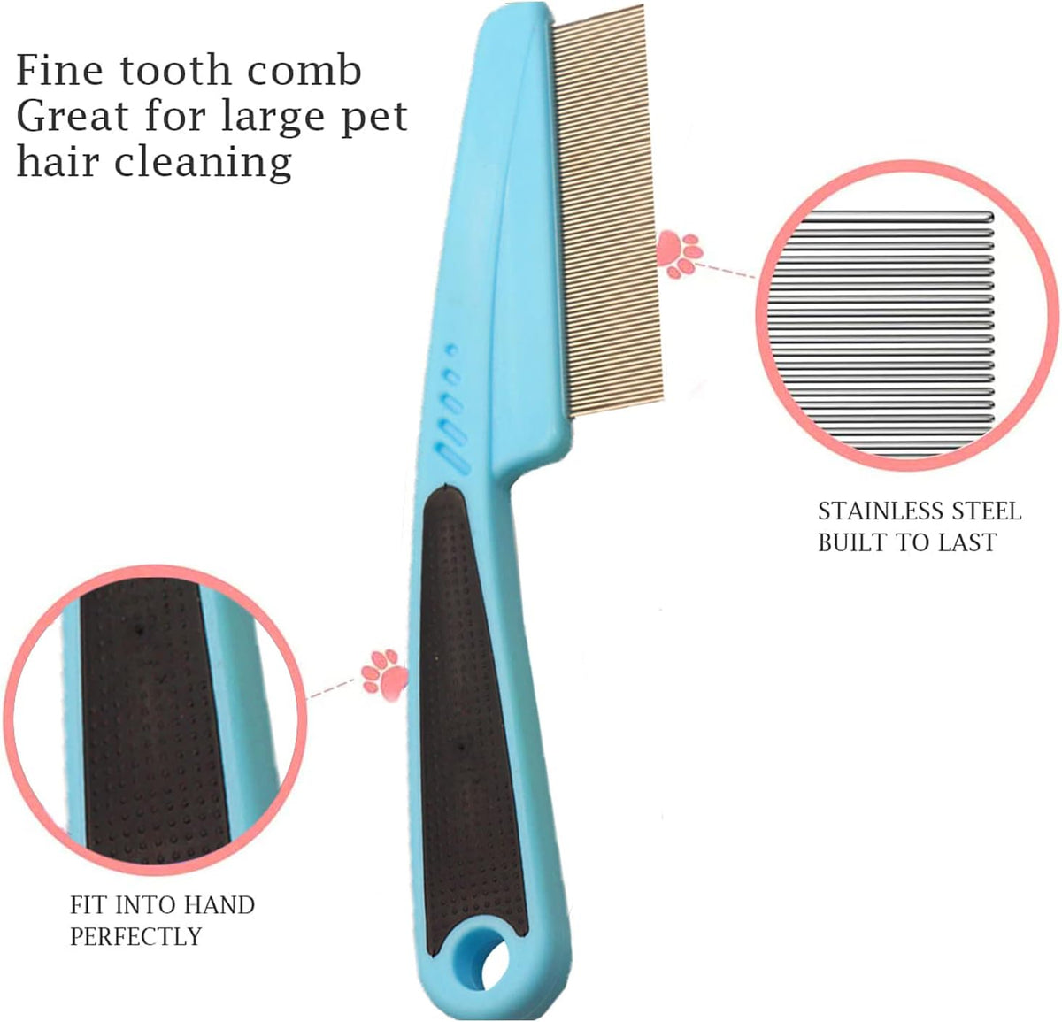 Stainless steel pet grooming tools blue and green handles